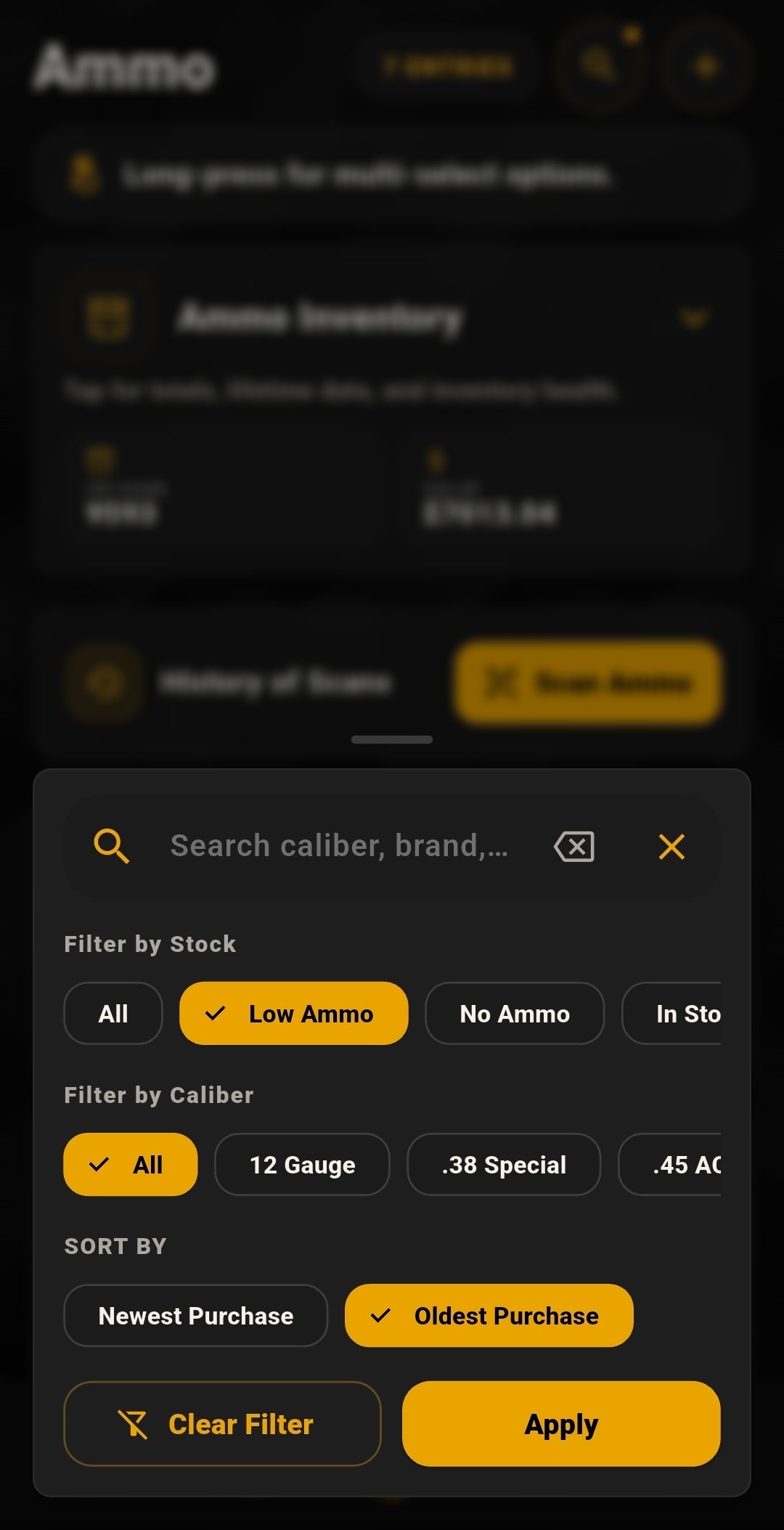 Kalix Ammo search and filter today